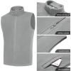 COOFANDY Men’s Polar Fleece Vest Lightweight Sleeveless Zip Up Jacket Casual Outerwear Outdoor Golf Vests(Light Grey)