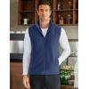 COOFANDY Men’s Polar Fleece Vest Lightweight Sleeveless Zip Up Jacket Casual Outerwear Outdoor Golf Vests(Navy Blue)