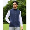 COOFANDY Men’s Polar Fleece Vest Lightweight Sleeveless Zip Up Jacket Casual Outerwear Outdoor Golf Vests(Navy Blue)