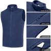 COOFANDY Men’s Polar Fleece Vest Lightweight Sleeveless Zip Up Jacket Casual Outerwear Outdoor Golf Vests(Navy Blue)