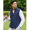 COOFANDY Men’s Polar Fleece Vest Lightweight Sleeveless Zip Up Jacket Casual Outerwear Outdoor Golf Vests(Navy Blue)
