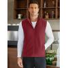 COOFANDY Men’s Polar Fleece Vest Lightweight Sleeveless Zip Up Jacket Casual Outerwear Outdoor Golf Vests(Wine Red)