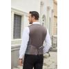COOFANDY Men’s Suit Vest Slim Fit Business Formal Waistcoat Casual Dress Vest(Plaid Grey)