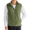 COOFANDY Men’s Polar Fleece Vest Lightweight Sleeveless Zip Up Jacket Casual Outerwear Outdoor Golf Vests(Army Green)