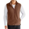 COOFANDY Men’s Polar Fleece Vest Lightweight Sleeveless Zip Up Jacket Casual Outerwear Outdoor Golf Vests(Baked Clay)