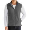 COOFANDY Men’s Polar Fleece Vest Lightweight Sleeveless Zip Up Jacket Casual Outerwear Outdoor Golf Vests(Dark Grey)