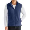 COOFANDY Men’s Polar Fleece Vest Lightweight Sleeveless Zip Up Jacket Casual Outerwear Outdoor Golf Vests(Navy Blue)