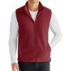 COOFANDY Men’s Polar Fleece Vest Lightweight Sleeveless Zip Up Jacket Casual Outerwear Outdoor Golf Vests(Wine Red)