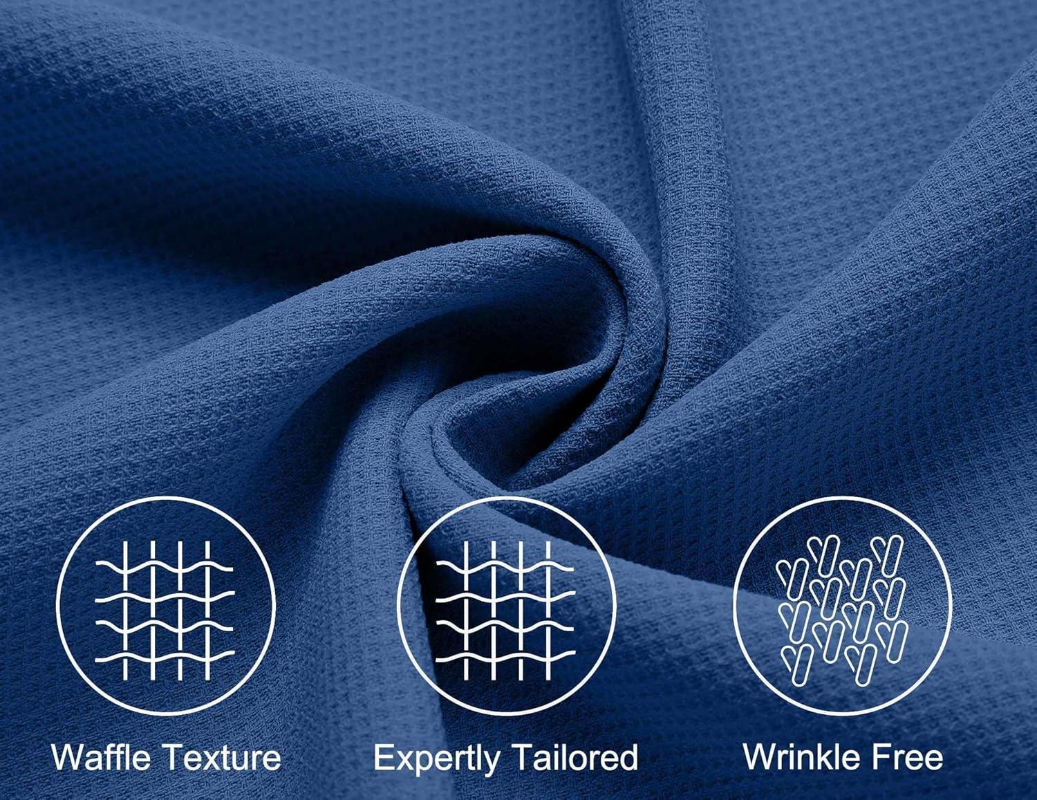 imageCOOFANDY Mens Short Sleeve Button Down Shirts Waffle Shirt Casual Beach Summer Shirts Wrinkle Free Vacation ShirtsDark Blue