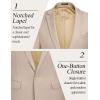 COOFANDY Men 2 Piece Suits One Button Blazer Jacket Tuxedo Slim Fit Suit Pant(Khaki)