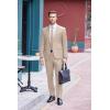 COOFANDY Men 2 Piece Suits One Button Blazer Jacket Tuxedo Slim Fit Suit Pant(Khaki)