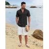 COOFANDY Men Short Sleeve Button Down Hawaiian Shirts forMen Casual Summer Shirt Black