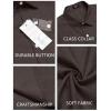 COOFANDY Men’s Casual Button Down Shirts Short Sleeve Linen Shirts Summer Beach Dress Shirt(Linen – Coffe)