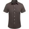 COOFANDY Men’s Casual Button Down Shirts Short Sleeve Linen Shirts Summer Beach Dress Shirt(Linen – Coffe)