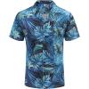 COOFANDY Men’s Casual Button Down Shirts Short Sleeve Summer Cuban Vacation Beach Shirts(Green Leaf)