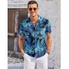 COOFANDY Men’s Casual Button Down Shirts Short Sleeve Summer Cuban Vacation Beach Shirts(Green Leaf)