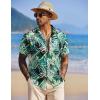 COOFANDY Mens Hawaiian Shirts Short Sleeve Tropical Button Down Shirt Floral Shirt Summer Beach Shirt(Bamboo Green&yellow)
