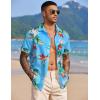 COOFANDY Mens Hawaiian Shirts Short Sleeve Tropical Button Down Shirt Floral Shirt Summer Beach Shirt(Multi Flowers Blue)