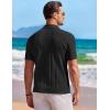 COOFANDY Men’s Knit Button Down Shirt Short Sleeve Vintage Polo Shirts Summer Casual Beach Tops(Black)
