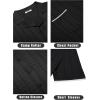 COOFANDY Men’s Knit Button Down Shirt Short Sleeve Vintage Polo Shirts Summer Casual Beach Tops(Black&white)