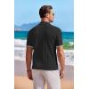 COOFANDY Men’s Knit Button Down Shirt Short Sleeve Vintage Polo Shirts Summer Casual Beach Tops(Black&white)