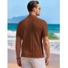 COOFANDY Men’s Knit Button Down Shirt Short Sleeve Vintage Polo Shirts Summer Casual Beach Tops(Caramel)