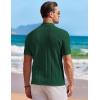 COOFANDY Men’s Knit Button Down Shirt Short Sleeve Vintage Polo Shirts Summer Casual Beach Tops(Green)