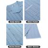 COOFANDY Men’s Knit Button Down Shirt Short Sleeve Vintage Polo Shirts Summer Casual Beach Tops(Light Blue&white)