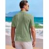 COOFANDY Men’s Knit Button Down Shirt Short Sleeve Vintage Polo Shirts Summer Casual Beach Tops(Light Green)