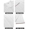 COOFANDY Men’s Knit Button Down Shirt Short Sleeve Vintage Polo Shirts Summer Casual Beach Tops(White&brown)