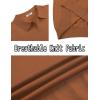 COOFANDY Mens Knit Polo Shirts V Neck Short Sleeve Stretch Polo T Shirt Casual Golf Shirts(Caramel)