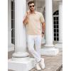 COOFANDY Mens Knit Polo Shirts V Neck Short Sleeve Stretch Polo T Shirt Casual Golf Shirts(Champagne)
