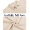 COOFANDY Mens Knit Polo Shirts V Neck Short Sleeve Stretch Polo T Shirt Casual Golf Shirts(Champagne)