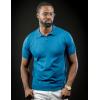 COOFANDY Mens Knit Polo Shirts V Neck Short Sleeve Stretch Polo T Shirt Casual Golf Shirts(Demin Blue)