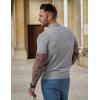 COOFANDY Mens Knit Polo Shirts V Neck Short Sleeve Stretch Polo T Shirt Casual Golf Shirts(Gray)