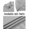 COOFANDY Mens Knit Polo Shirts V Neck Short Sleeve Stretch Polo T Shirt Casual Golf Shirts(Gray)