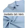 COOFANDY Mens Knit Polo Shirts V Neck Short Sleeve Stretch Polo T Shirt Casual Golf Shirts(Light Blue)