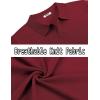COOFANDY Mens Knit Polo Shirts V Neck Short Sleeve Stretch Polo T Shirt Casual Golf Shirts(Wine Red)