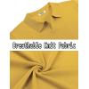 COOFANDY Mens Knit Polo Shirts V Neck Short Sleeve Stretch Polo T Shirt Casual Golf Shirts(Yellow)
