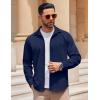 COOFANDY Mens Long Sleeve Button Down Shirt Wrinkle Free Casual Shirt for Men Untucked Shirts with Pocket for Wedding(Navy Blue)