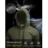 COOFANDY Mens Packable Rain Jacket Lightweight Waterproof Raincoat with Hood Outdoor Rain Gear Travel Hiking Cycling(Army Green)
