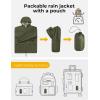 COOFANDY Mens Packable Rain Jacket Lightweight Waterproof Raincoat with Hood Outdoor Rain Gear Travel Hiking Cycling(Army Green)
