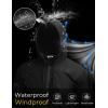 COOFANDY Mens Packable Rain Jacket Lightweight Waterproof Raincoat with Hood Outdoor Rain Gear Travel Hiking Cycling(Black)