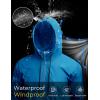 COOFANDY Mens Packable Rain Jacket Lightweight Waterproof Raincoat with Hood Outdoor Rain Gear Travel Hiking Cycling(Blue)