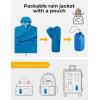 COOFANDY Mens Packable Rain Jacket Lightweight Waterproof Raincoat with Hood Outdoor Rain Gear Travel Hiking Cycling(Blue)