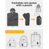 COOFANDY Mens Packable Rain Jacket Lightweight Waterproof Raincoat with Hood Outdoor Rain Gear Travel Hiking Cycling(Dark Grey)