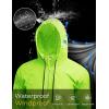 COOFANDY Mens Packable Rain Jacket Lightweight Waterproof Raincoat with Hood Outdoor Rain Gear Travel Hiking Cycling(Green)