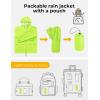 COOFANDY Mens Packable Rain Jacket Lightweight Waterproof Raincoat with Hood Outdoor Rain Gear Travel Hiking Cycling(Green)