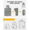 COOFANDY Mens Packable Rain Jacket Lightweight Waterproof Raincoat with Hood Outdoor Rain Gear Travel Hiking Cycling(Grey)