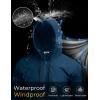 COOFANDY Mens Packable Rain Jacket Lightweight Waterproof Raincoat with Hood Outdoor Rain Gear Travel Hiking Cycling(Navy Blue)
